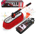 Car Duster Exterior Scratch Free Extendable Handle,Wax Cotton Hair Auto Brush Kit for Truck,SUV,RV and Motorcycle,Duster for Cleaning，No Lint（The Long Star State Designer License Plate）