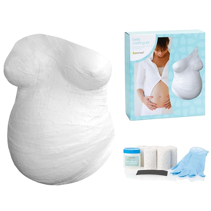 Pearhead Belly Casting Kit, Pregnancy Keepsake Making Kit, Easy DIY Plaster Cast Baby Bump Keepsake, Baby Gift For Expecting Moms and Ideal Nursery Decor, White | Easy DIY Plaster Cast Baby Bump Keepsake, Maternity Craft, Baby Gift For Expecting Moms, ...