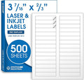 3 7/16" X 2/3" Matte White Printable Labels (500 Sheets, 15000 Stickers) File Folder, Address, Mailing Labels for Laser & Inkjet Printers - Spartan Industrial Template R012