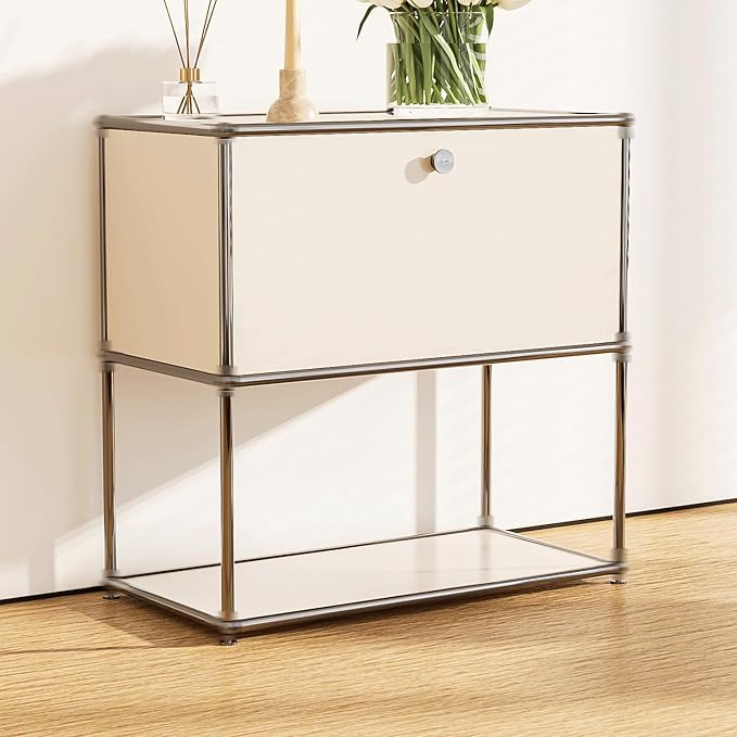 Modern Storage Cabinet White D Versatile Free-Standing Organizer for Living Room, Garage, Kitchen, Home Office Décor