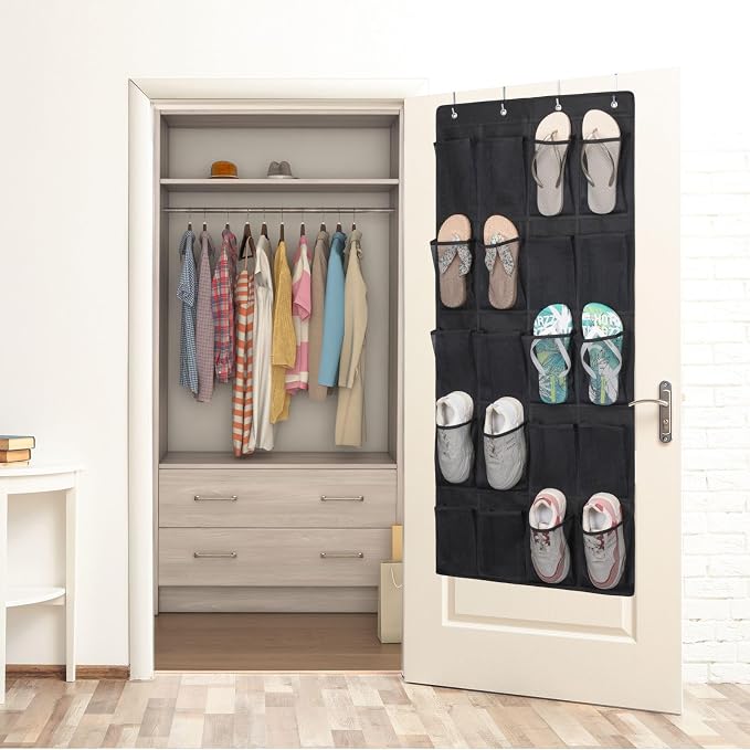 F-color Over the Door Organizer for Cruise - 20-Pocket Hanging Organizer | Tool-Free Mount with 4 Metal Hooks, See-Through Mesh Pockets, Lightweight & Foldable, Space-Saving for Travel and Daily Use