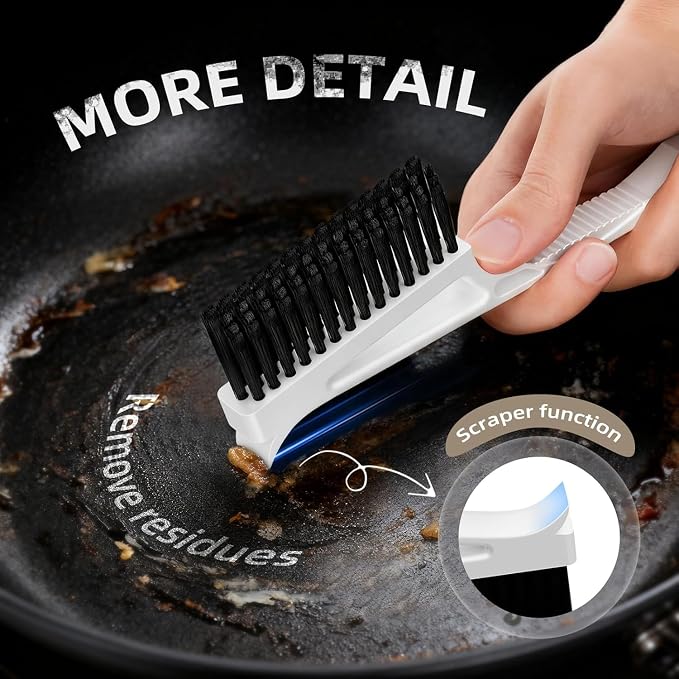 CLEANGOR Grout Cleaner Brush V Shape, Stiff Grout Cleaning Brushes for Tile | Floor Magic Brush, Bathroom Accessory, Cleaning Tools, Grout Scrub Brush Set for Shower, Bathroom, Kitchen, Household Use