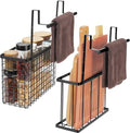 YMCCOOL 2 Pack Cabinet Door Organizer,Over The Cabinet Door Organizer with Towel Bars,Hang Over Cabinet Door Storage, Kitchen Cabinet Door Organizer for Cutting Board, Baking Sheet, Foil, Plastic Wrap