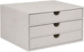 UnionBasic Document Organizer, 3-Drawer File Cabinet Document Storage Box, Office Desktop Filing Organizer, Beige