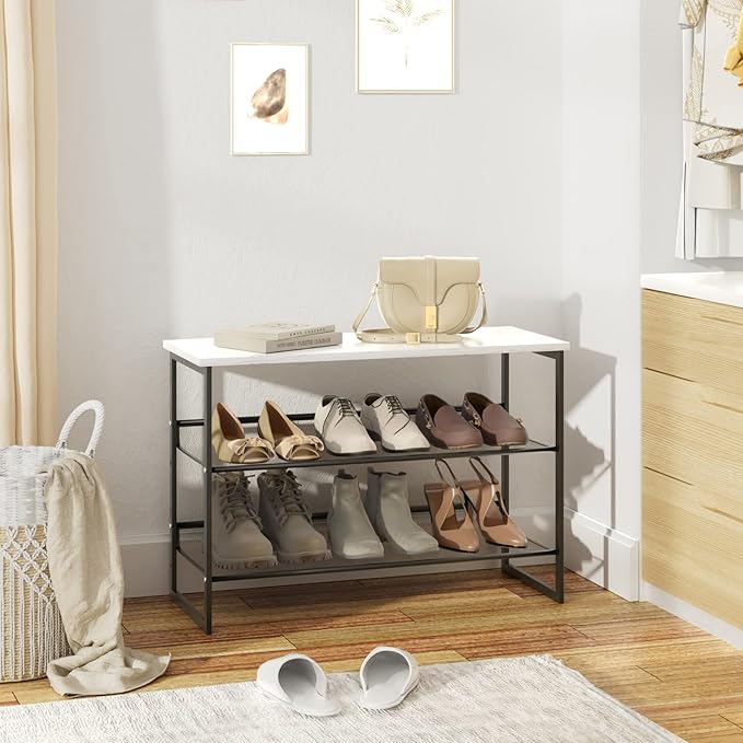 Garden 4 you Shoe Rack for Entryway Closet, Metal Mesh Shoe Organizer | Adjustable