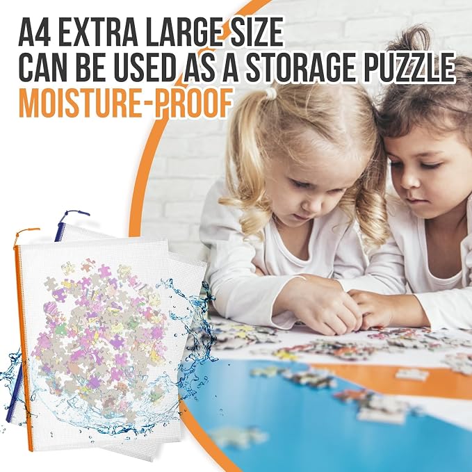YOPCDJ 24pcs Mesh Zipper Pouch Bags Puzzle Storage Bags, A4 13x9 Inches Large Reusable Zipper Pouches for Classroom Organizing Board Game Home Organization