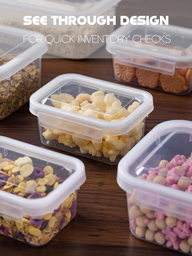 LivLab Mker 8 Sets Food Storage Containers with Lids - Reusable Meal Prep Containers Bpa-Free Freezer Lunch Boxes for Leftovers, Snack, Fruits, Salad (5 Large + 3 Small)