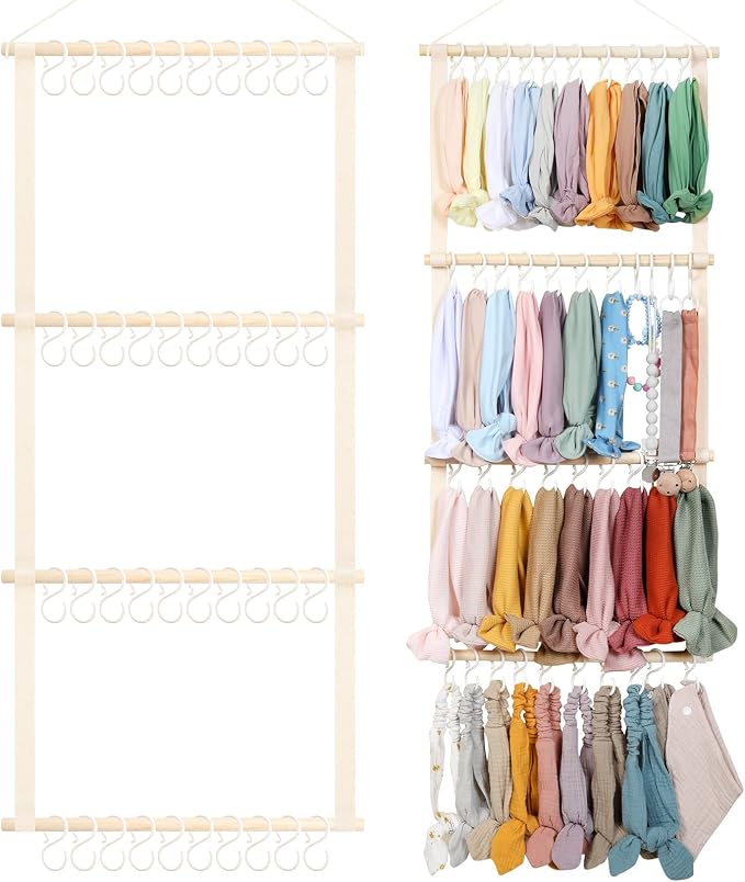 POVETIRE Headband Holder Head Bands Organizer for Girls, Baby Headbands Hair Accessories Organizer Storage Wall Hanging Decor for Nursery Toddler Girls Room…