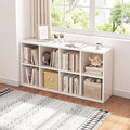 NELYE 8 Cube Organizer Bookcase White Open Shelf | Suitable for 11-inch Fabric Storage Bins, Simple Compartments Bookshelf, Holds 20 Lbs per Cube