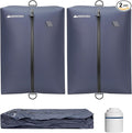 Vacuum Bag for Travel, Professional IPX8 Waterproof Reusable Vacuum Compression Bags for Travel Suitcases, Durable Space Saver Bag(2 PACK Navy Blue,With Pump)