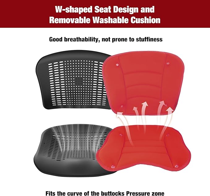 Wheelchairs for Adults,Transport Wheelchair Lightweight Foldable with Removable Cushion,Transport Chair,Ergonomic Travel Wheelchair with Telescopic Handle,Gifts for Grandma,Red