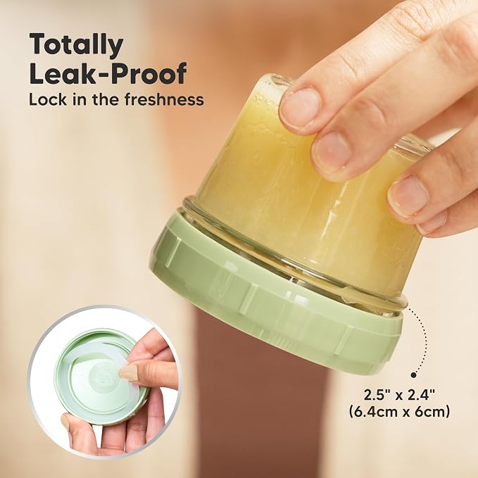 KeaBabies 6pk 4oz Glass Baby Food Containers with Lids, Leak-Proof (Nord) | Microwavable Small Glass Jars, Baby Purees, Toddler Snack Storage Containers, BPA-Free, Dishwasher-safe, Freezer Safe