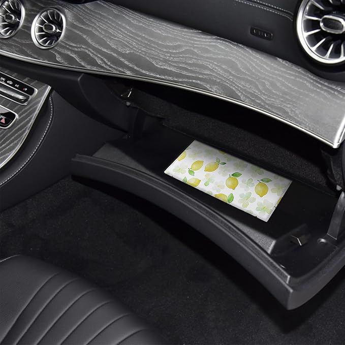 LumiMokki Premium Car Registration & Insurance Card Holder with Magnetic Shut, Vehicle Glove Box Car Organizer - For Documents, Cards, License (Lemon)