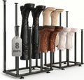 Adjustable Height Boot Rack, Metal Free Standing Shoe Storage Shelf | Cowboy Boots Organizer, Narrow Space-Saving Tall Boot Holder, for Closet Entryway Garage Bedroom, Outdoor, Apartment, 8 Pairs