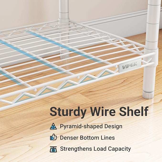 VIPEK V50 Closet Organizer System, Extra Large Heavy Duty Wardrobe Closet with Adjustable Shelves, Freestanding Clothing Rack for Bedroom, Walk-in Closet, Apartment, 1300 lbs Capacity, White