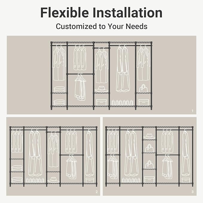 VIPEK V50 Closet Organizer System, Extra Large Heavy Duty Wardrobe Closet with Adjustable Shelves, Freestanding Clothing Rack for Bedroom, Walk-in Closet, Apartment, 1300 lbs Capacity, White