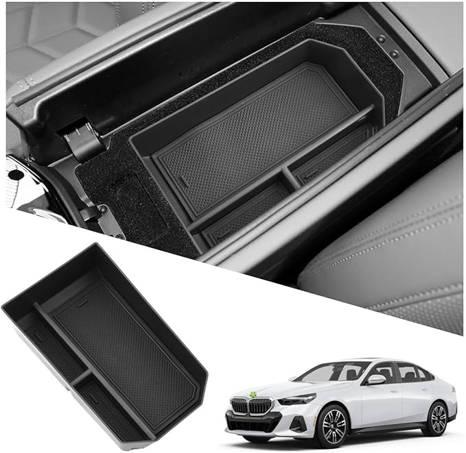 Ruiya 530i/530i xDrive/540i xDrive/550e xDrive/i5 Center Console Organizer for 2026 BMW 5 Sedans Accessories Armrest Console Organizer Compatible with 2024 2025 2026 BMW 5-Series G60