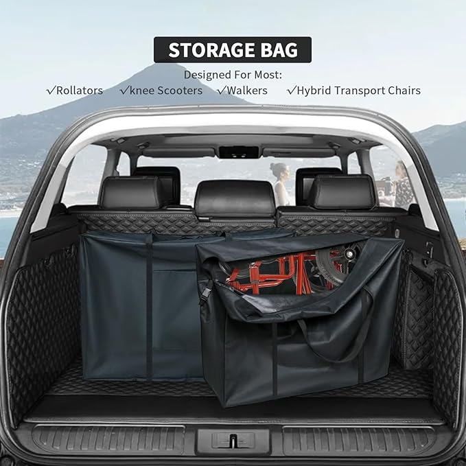Rollator Travel Bag - Waterproof Wheelchair Bag for Folding Walker Compact Wheelchair Transport Chair Portable Large Duffel Bag Carry Case for Car and Airplane TSA Traveling,45" Lx15"Wx39"H