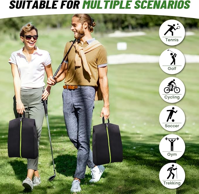 Roliwils Smell Proof Shoe Cleat Bag with Reinforced Handle | Odor-resistant Cleat Bag with Carabiner | Travel Shoe Organizer for Men | Baseball Soccer Footwear Storage