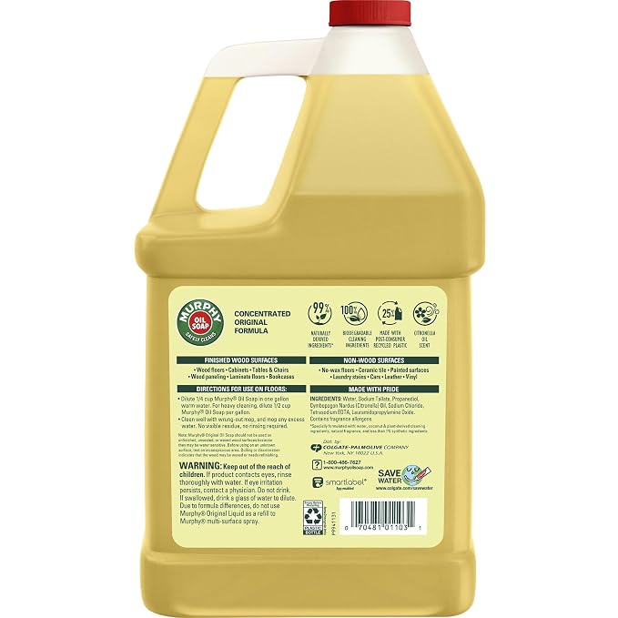 Murphy, CPC01103, 128oz Oil Soap Wood Clnr, 1 Each, Gold