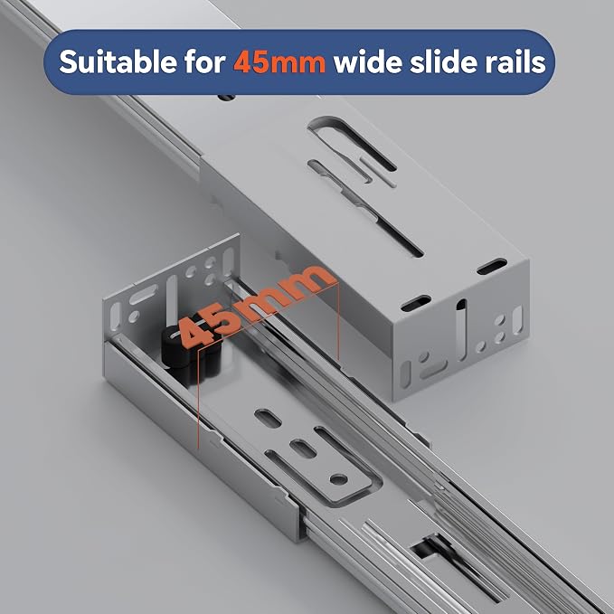 10 Pairs Rear Mounting Brackets for Face Frame Cabinets Replacement Part Drawer Bracket (Width: 45mm) (Rear Mounting Brackets, 10 Pairs)