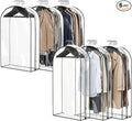 6Pack Garment Bags for Hanging Clothes - Clear Garment Bags with Zipper, Suit Bags for Closet Storage, Clear Hanging Clothes Protector Covers for Coats, Shirts, Dresses (40 & 50 Inch)