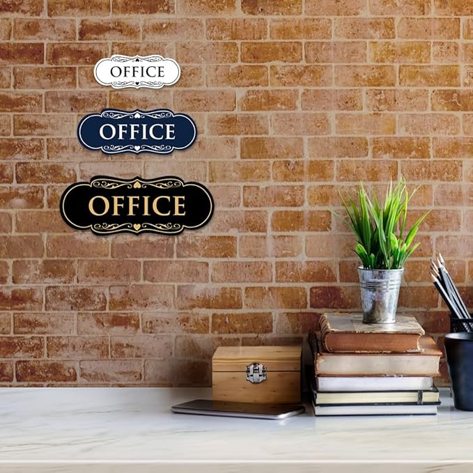 All Quality Designer Office Sign | Easy Installation - Blue - Small (1 Pack)