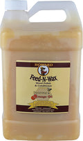 Howard Products Beeswax Wood Polish & Conditioner, Feed-N-Wax for Wood Furniture Polish, 128 Fl oz, Orange