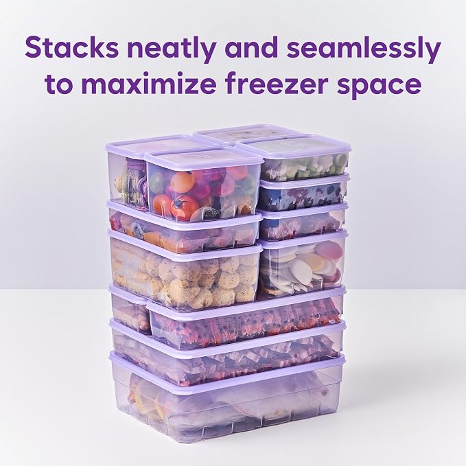 Freezer Containers for Food Storage - Soup with Lids Safe - Twist Release - Flexible Frozen Design - BPA Free (18)