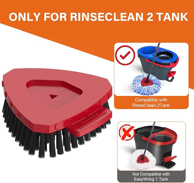 Fatmass Upgraded Spin Mop Replace Scrub Mop Brush Compatible with O Cedar 2 Tank RinseClean, Great for Kitchen, Deck, Bathroom and Shower Floor Scrubber (1 Pack)