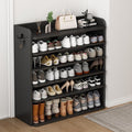 5 Tier Shoe Rack, Wooden Shoe Storage Cabinet, Large Capacity Tall Shoe Shelf Free Standing Shoe Rack Organizer for Closet Entryway Garage Bedroom, Black