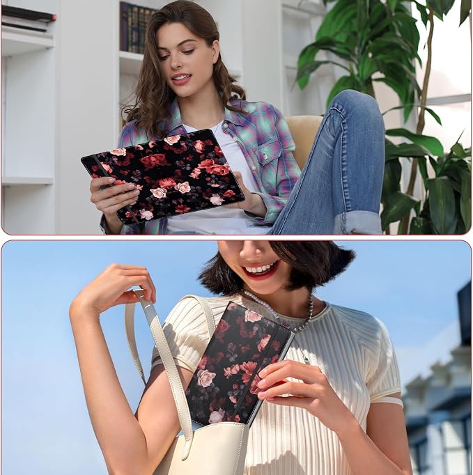 Floral Business Card Book Holder Organizer for Women, 240 Card Capacity, Stylish Name Card and Credit Card Holder for Professionals (Rose)