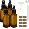 GIVAMEIHF 2 oz Dark Amber Glass Spray Bottles Set of 4,Empty Small Glass Spray Bottles Fine Mist Spray Refillable Containers,Mini Spray Bottle Make Perfect Oil,Perfume,Skin Care,Plants,Travel