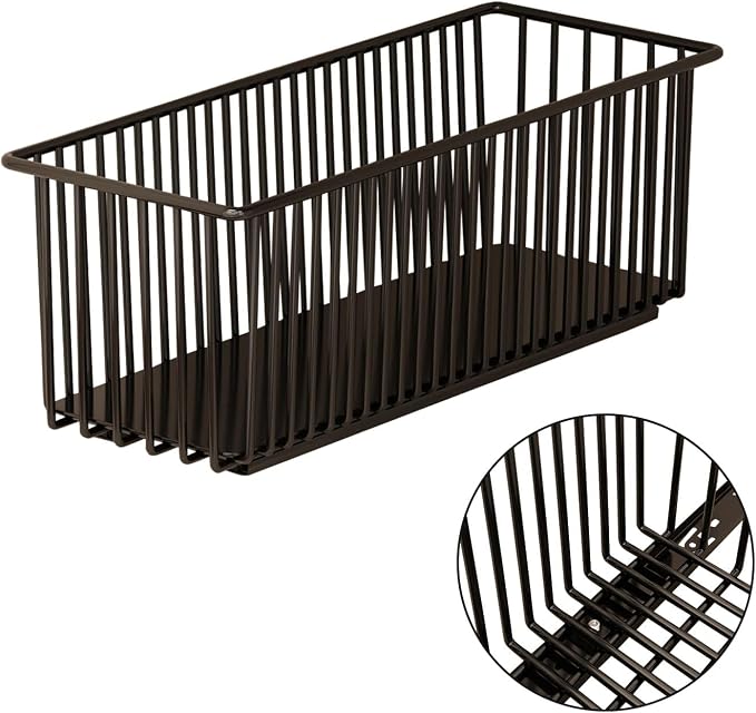 TrailBlaze Heavy Duty Pull Out Wire Storage Baskets for Kitchen Cabinets – Carbon Steel Slide-Out Drawers – Undershelf Pantry & Bathroom Organizer – Easy Install – 152x412x162mm – 2-Pack