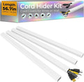 56.7in TV Cord Hider Wall, Cord Covers for 2-4 Wires on Wall, Self-Adhesive TV Cable Hider Wall, Paintable Wire Hider Wire Covers for Cords on Wall, TV Cable Management Raceway, W0.95 H0.55in, White