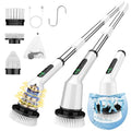 Electric Spin Scrubber for Cleaning Bathroom, Shower Scrubber Cordless Cleaning Brush with IPX7 Waterproof & 2 Speed, 3 Flat Brush Heads, Bathroom Cleaning Supplies for Shower Tub Kitchen Tile Toilet
