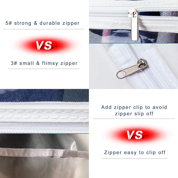 Zilink Clear Garment Bags for Storage 40 inch (2 Pack) Hanging Garment Rack Cover Suit Bags Organizer Hanging Clothes Cover for Suit Coats Jackets Dress Storage