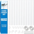 Yecaye 235in Wall Cord Hider for 2-3 Cords, On-Wall Cord Cover Channel, Long Cable Concealer, Cable Cover Cords Management for Home Office, W0.94in H0.47in, White