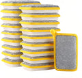 Generic Reusable Kitchen Scrub Dish Sponges, Upgrated Dual-Sided Sponges Kitchen Dishcloth, Multipurpose Dishwashing Rags for Cleaning Kitchen, Washing Dishes, Pot Brush, Grill Cleaner (20), Yellow