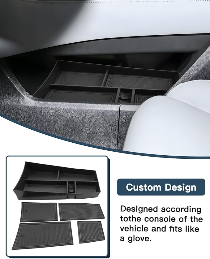 Lower Console Organizer Compatible with 2021 2022 2023 2024 2025 2026 Nissan Rogue(S/SL/SV/Platinum) Armrest Under Storage Box Tray Nissan Rogue Accessorie Console Pallet Container with Coin Storage