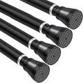 4Pack Black Tension Curtain Rod for Windows 28 to 48 Inch,7/8"Small Shower Curtain Rod for Bathroom,Pressure Spring Tension Curtain Rod No Drilling for Closet Doorway Kitchen