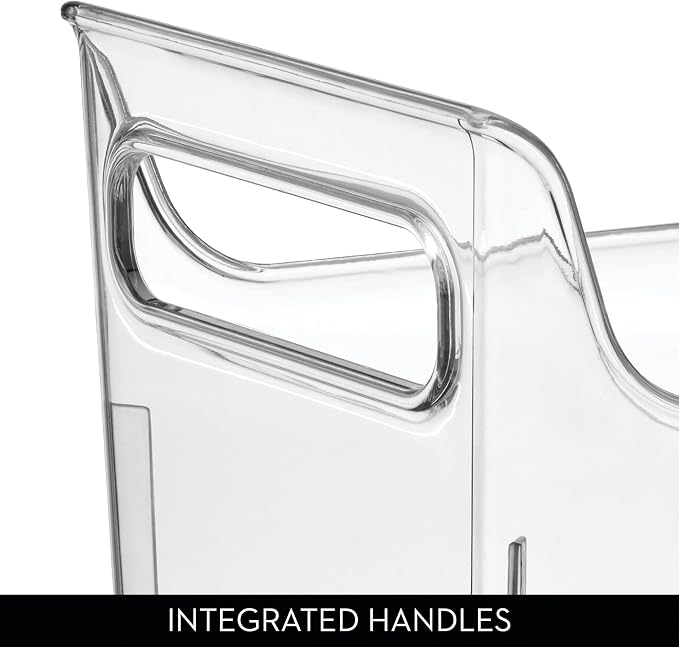 iDesign Plastic Condiment Organizer with Handles, Clear | For Fridge, Made in USA