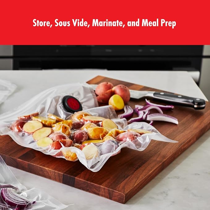 ZWILLING Fresh & Save 30-pc Assorted Sizes Vacuum Sealer Bags, Reusable Sous Vide Bags | Reusable, Airtight Bags for Sous Vide, Marinating & Meal Prep. Freezer & Microwave safe.