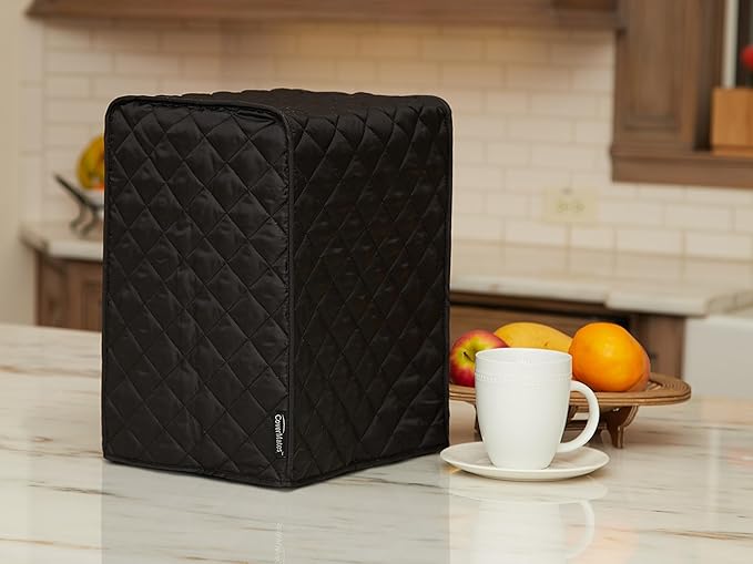 Covermates Keepsakes Rectangular Appliance Cover – Quilted Kitchen Appliance Cover for Countertop Storage – Dust Protection – Stain Resistant – Washable – Slip-On Appliance Design, Black