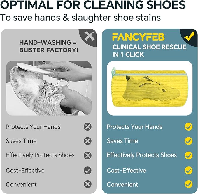 Shoe Washing Machine Bag: 2 Pack Reusable Shoes Cleaning Bags, Heavy Duty Shoe Laundry Bag for Washer & Dryer, 360° Deep Clean for Sneakers Tennis Shoes