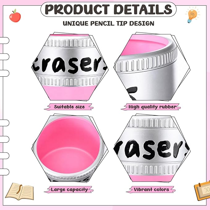 Tenceur 4.7x4.7 Inches Erasers Bucket for Teacher Desk Organizer Pencil Holder Bucket Plastic Large Capacity Desk Organizer for Teacher Classroom Craft Supply Storages