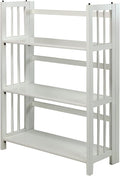 Casual Home 3-Shelf Folding Stackable Bookcase (27.5" Wide)-White