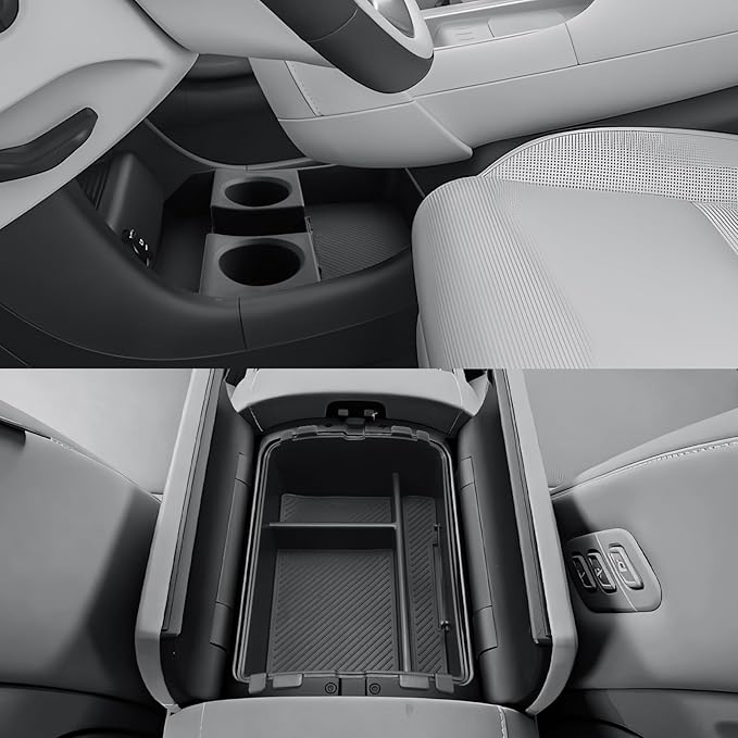 CDEFG 3Pcs Center Console Organizers for 2026 Hyundai Palisade, for 2026 Hyundai Palisade Accessories Middle Console Dual Organizers Armrest Storage Box & Lower Console Tray(Only for Split Armrest)