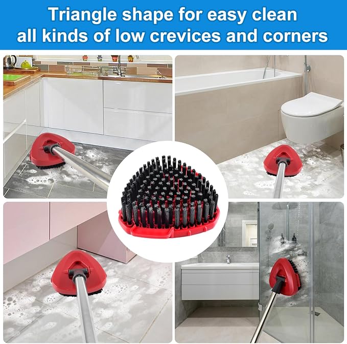 Mop Scrub Brush Head for O-Cedar RinseClean Scrubber Mop Attachment 2-Pack | Upgraded full bristles, no hollow center. Fits O-Cedar RinseClean 2-Tank spin mop. Fits cedar mop replace head scrubber