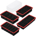 Silicone Freezer Trays with Lid (4-Pack), 1-Cup, 2-Cup, 1/2-Cup & 2-Tbsp Silicone Freezer Molds, Stackable Soup Freezer Meal Prep Containers,Ice Cube Tray for Making Sauce,Smoothies,Yogurt Bites